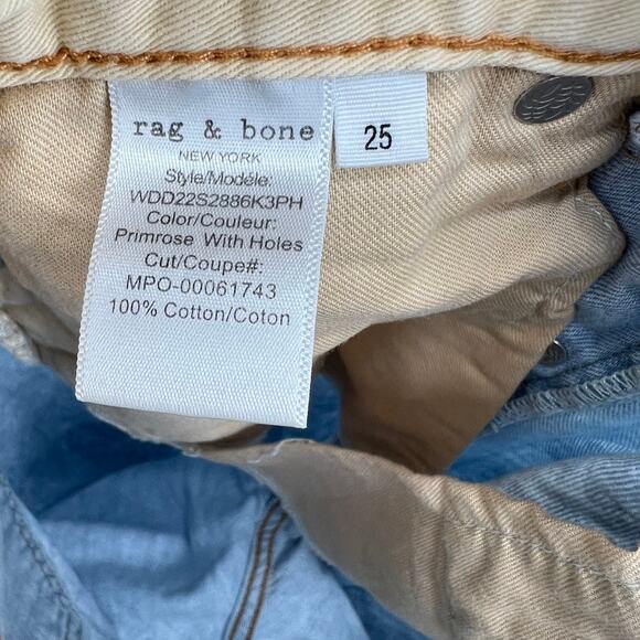 rag & bone Alex High Rise Straight Leg in Primrose Jeans Women's 25 Blue - Picture 9 of 12